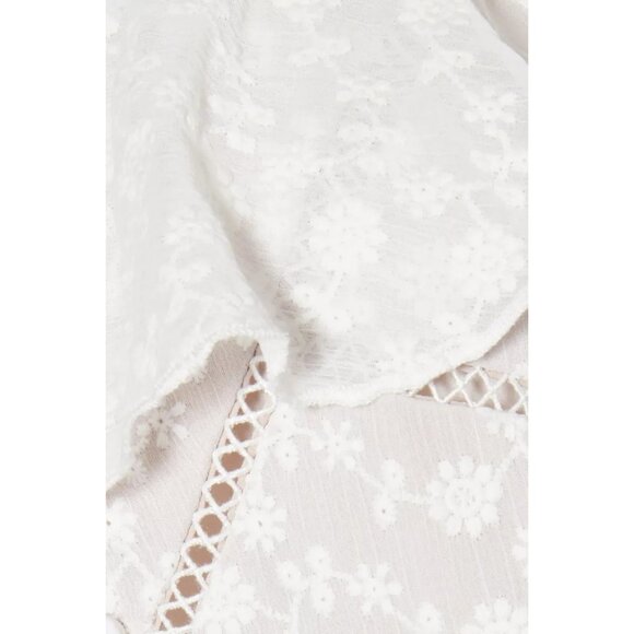 NWT Self Portrait Daisy Midi in White Off Shoulder Asymmetrical Dress UK S US 4 - Picture 8 of 14